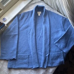 Cozy 100% Wool Reverse Seam Open Cardigan